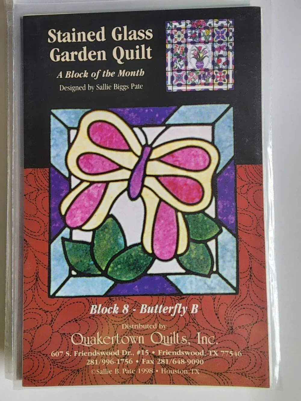 Rare Stained Glass Garden Quilt Pattern Quakertown Quilts  Full Set 14 Patterns
